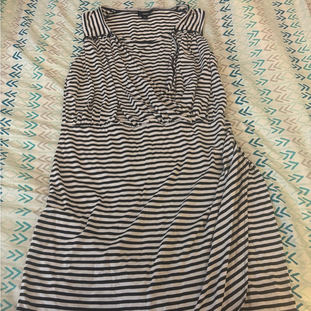 Chic Striped Black and White Maxi Dress